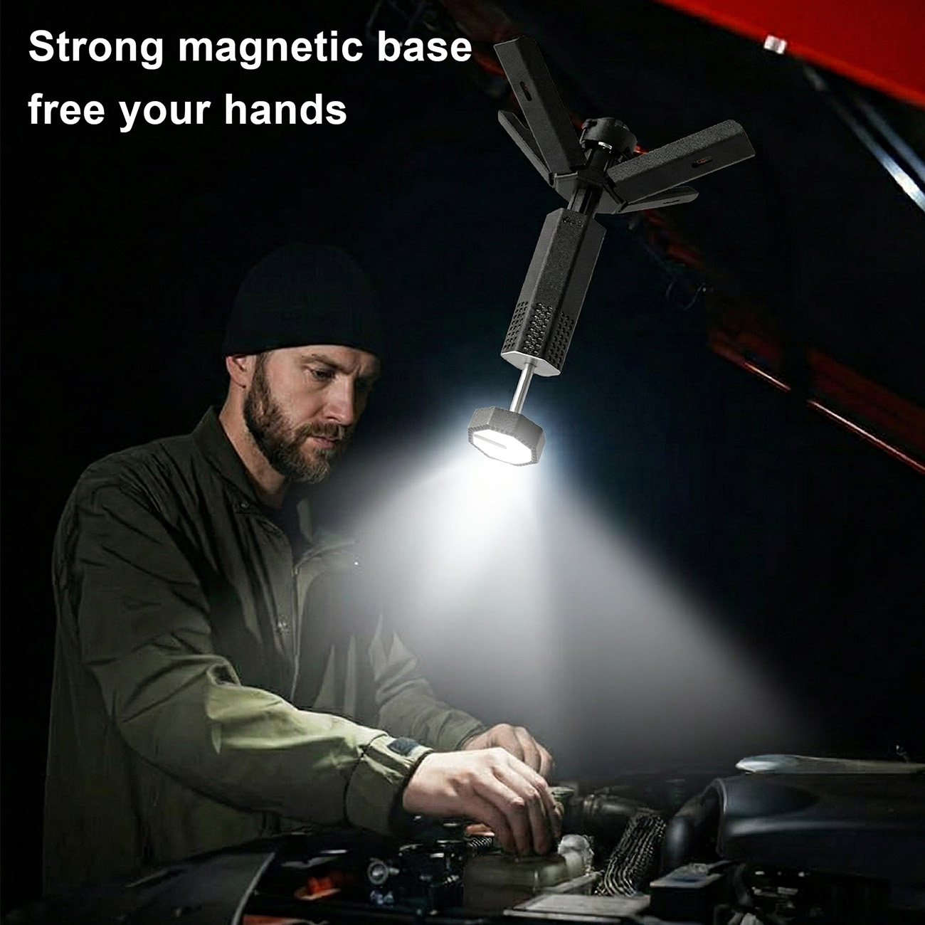 Triangle Hollow Telescopic Lamp - USB 2A fast charging with LED battery level indicator display