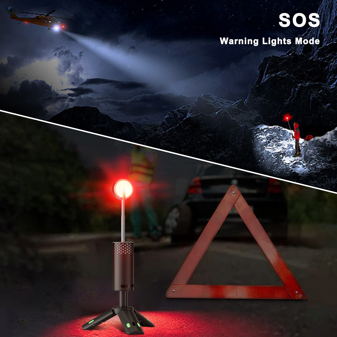 Integrated Telescopic Lamp 301 - outdoor camping tent lighting with magnetic base for versatile placement