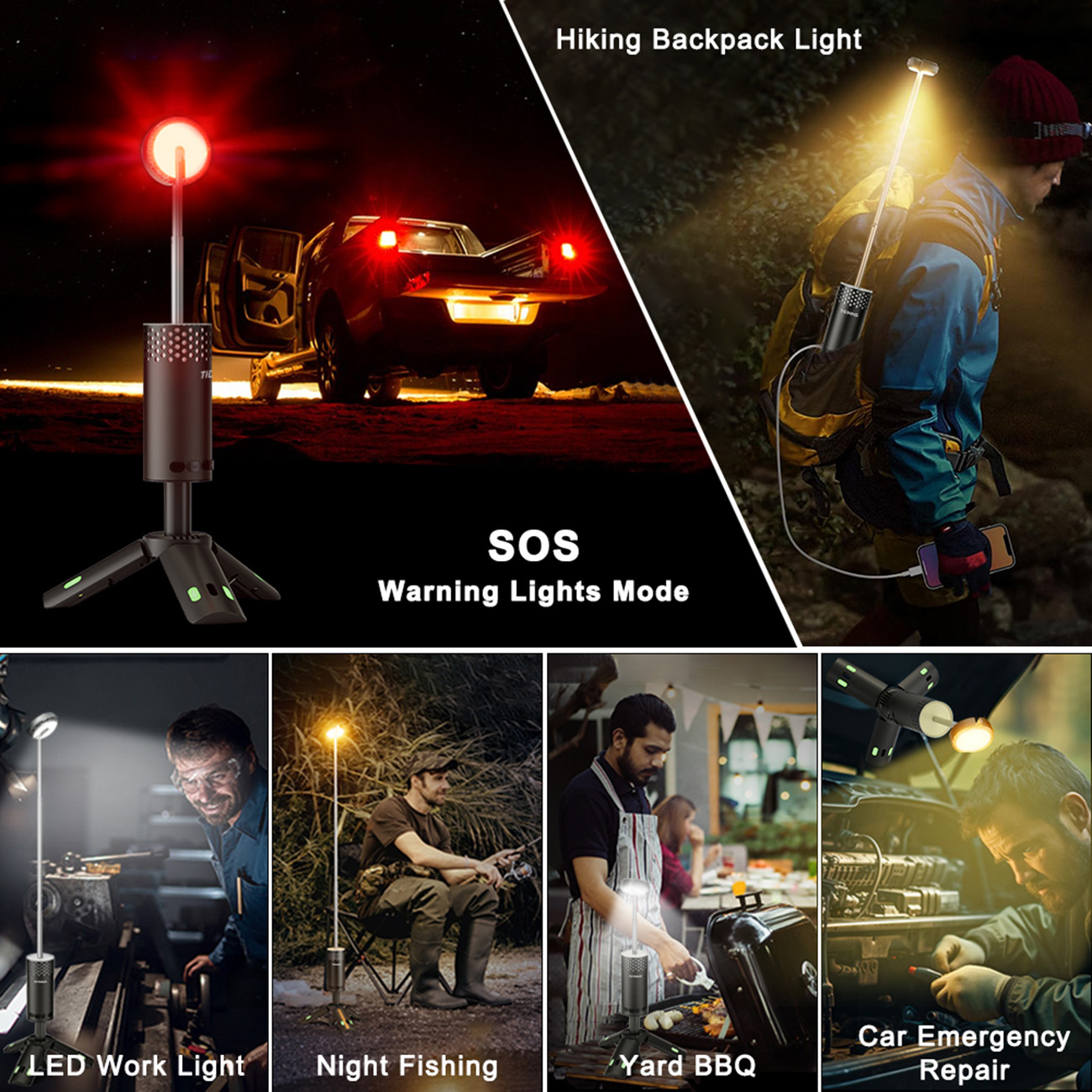 Integrated Telescopic Lamp 301 - ABS and aluminum alloy construction for lightweight durability