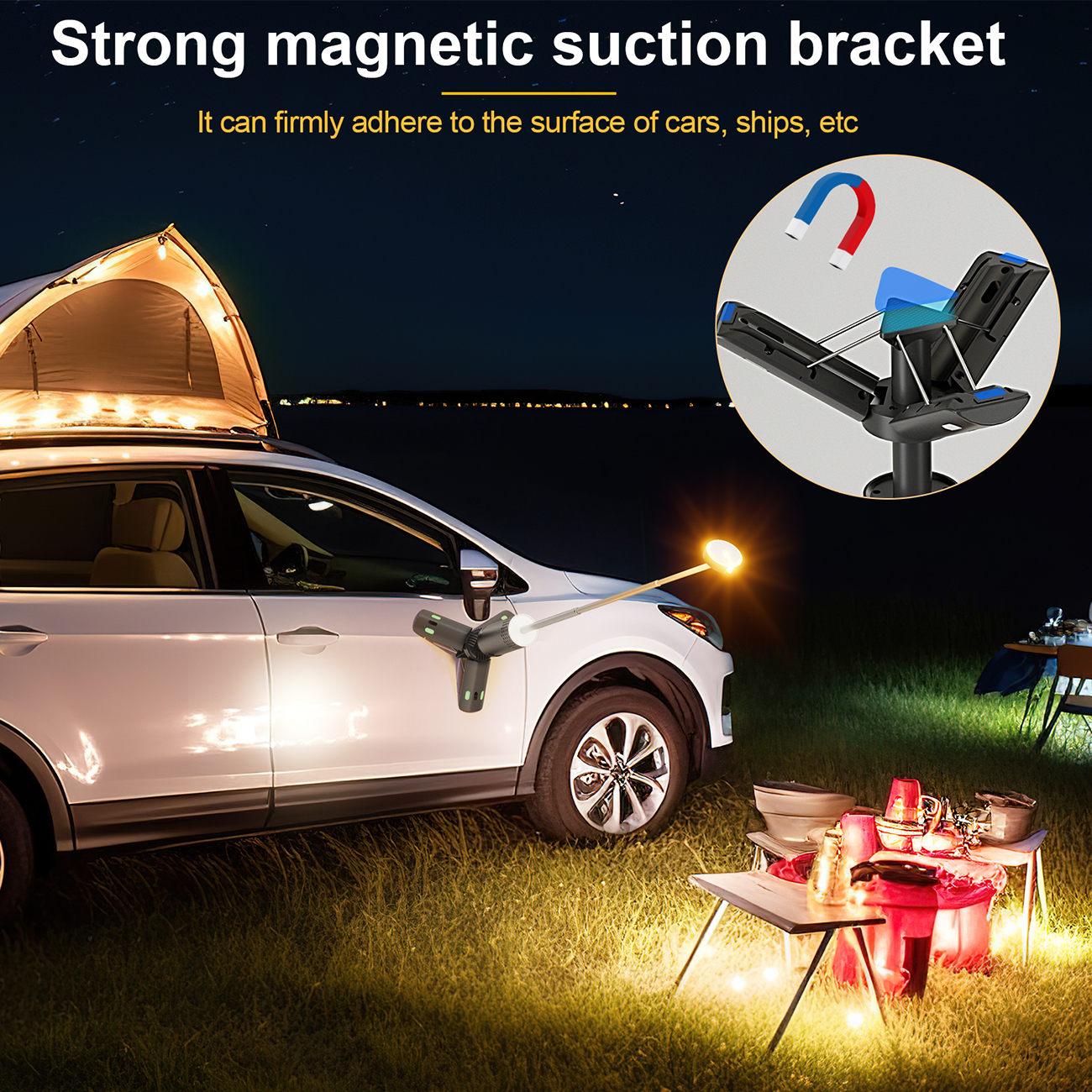 Integrated Telescopic Lamp 301 - 800LM brightness with 10000mAh battery and 12-hour runtime