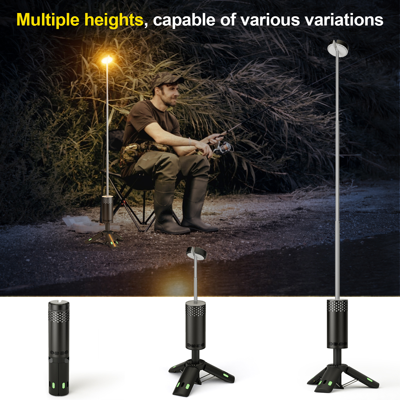 Integrated Telescopic Lamp 301 - extension length 95cm with flexible head rotation for adjustable working angle