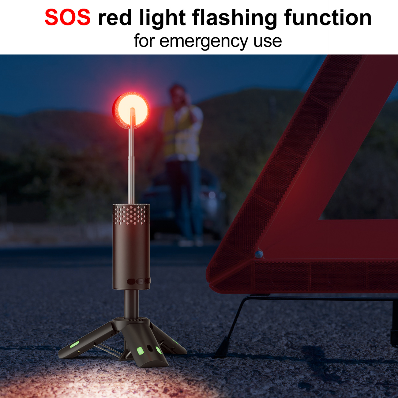 Integrated Telescopic Lamp 301 - SOS distress mode with periodic flashing for emergency situations