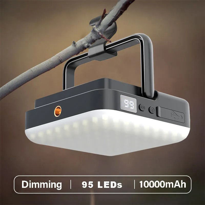 Square Camping Light 202 - strong magnetic base attachment on metal surfaces and vehicles