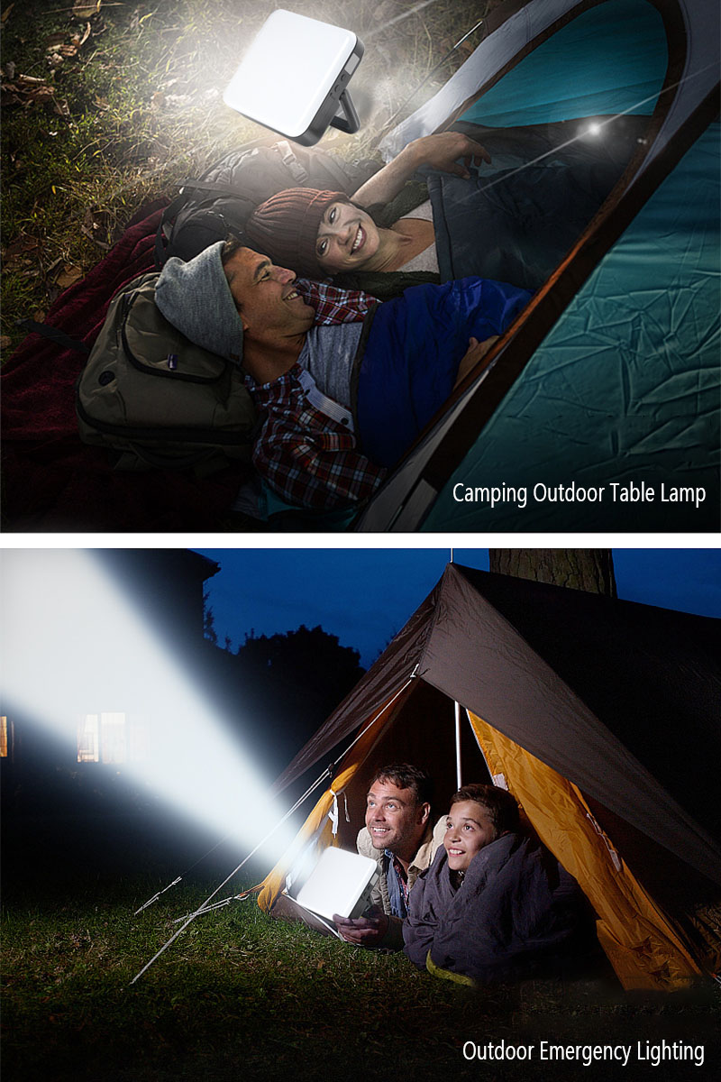 Square Camping Light 202 - SOS red distress mode with periodic flashing for emergency situations