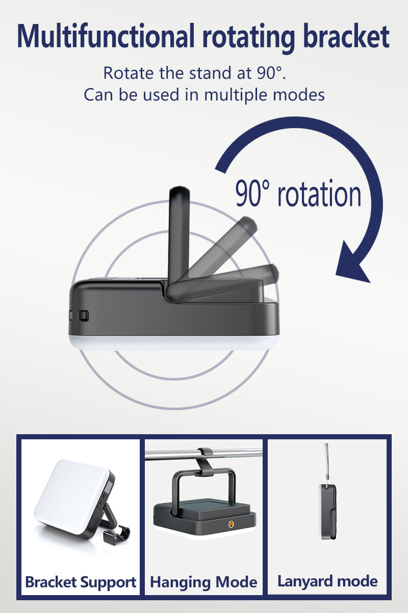 Square Camping Light 202 - power bank function for charging mobile devices on the go