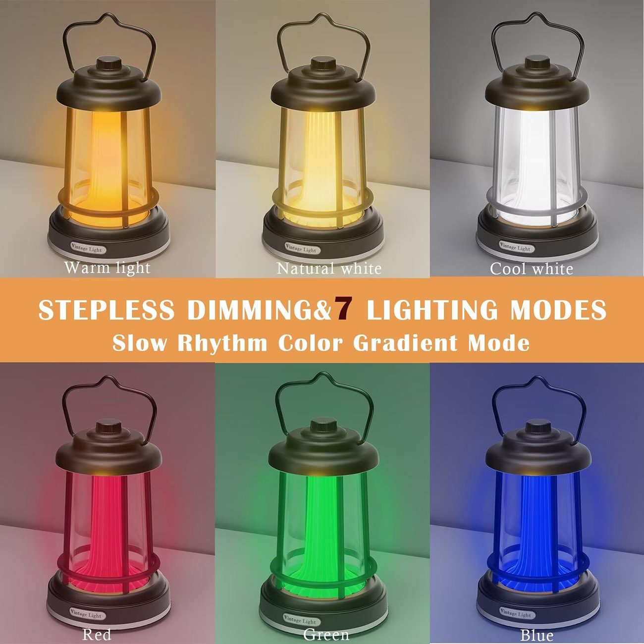 Retro Camping Lantern - main product display with vintage classic antique style design