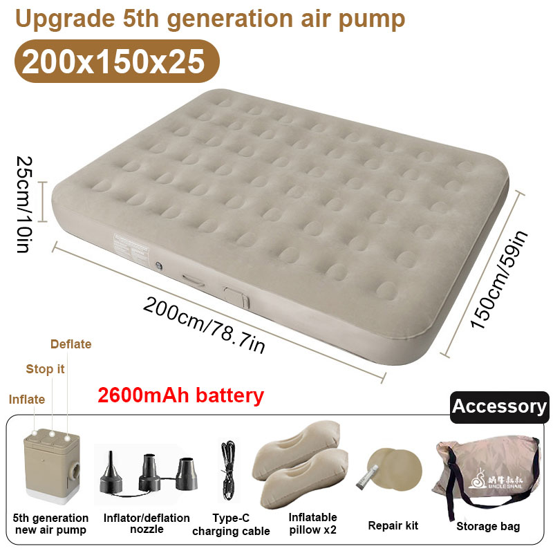 25 Centimeter Low Bed - double size sturdy camping cot for two persons outdoor use