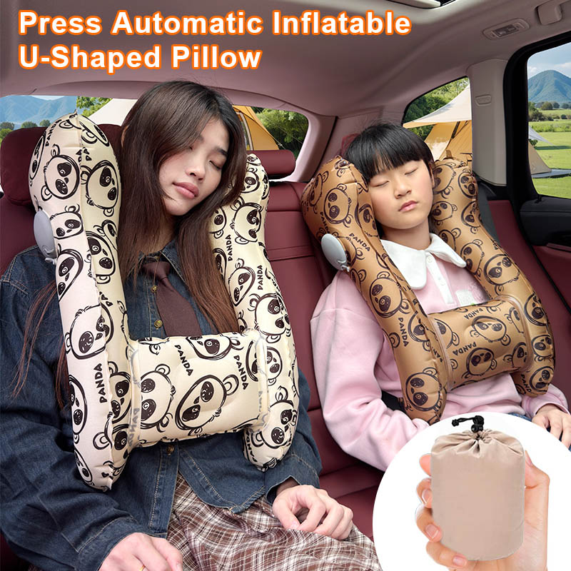 Inflatable Travel Neck Pillow - main product display with ergonomic support design