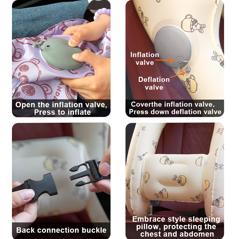 Inflatable Travel Neck Pillow - anatomical contour cradles head and neck for comfortable sleep