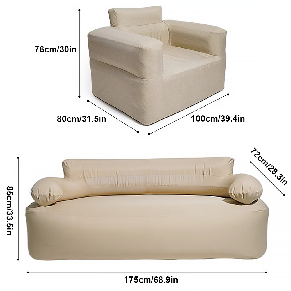 Inflatable Sofa - ergonomic curved design providing comfortable seating for two people