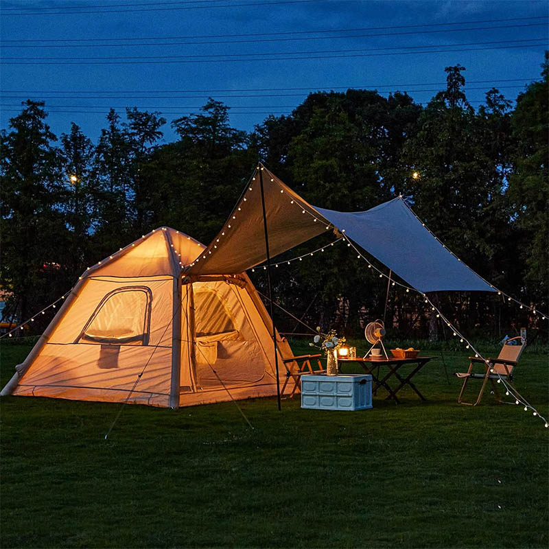 Inflatable Tent - durable Oxford fabric with PU waterproof coating for all-weather protection