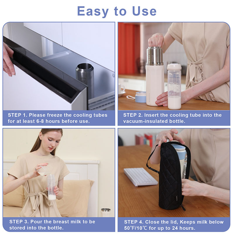 Vacuum Insulated Cup - detachable lid and cooling tube made from food-grade PP material