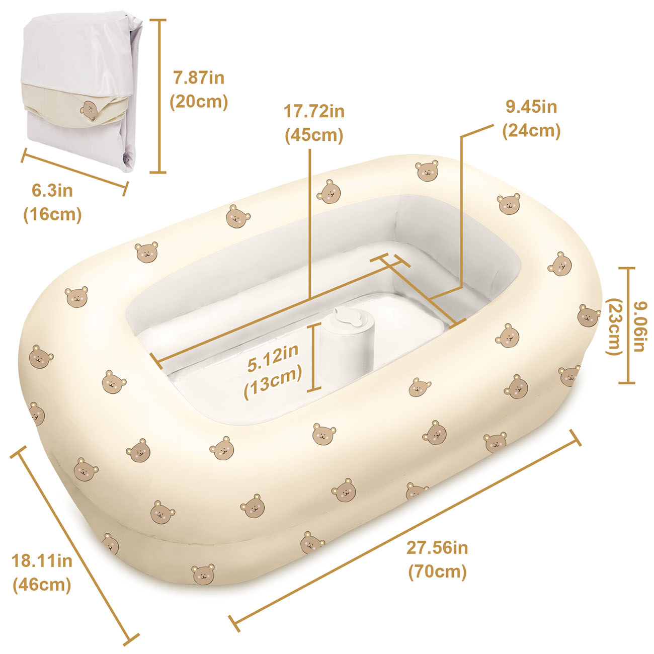 Inflatable Bathtub - portable soaking tub ideal for camping travel and small bathrooms