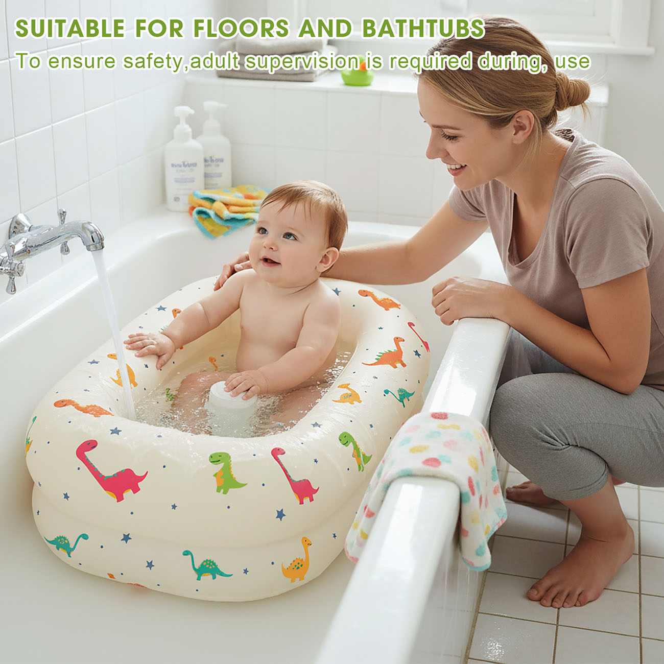 Inflatable Bathtub - main product display with spacious foldable soaking design