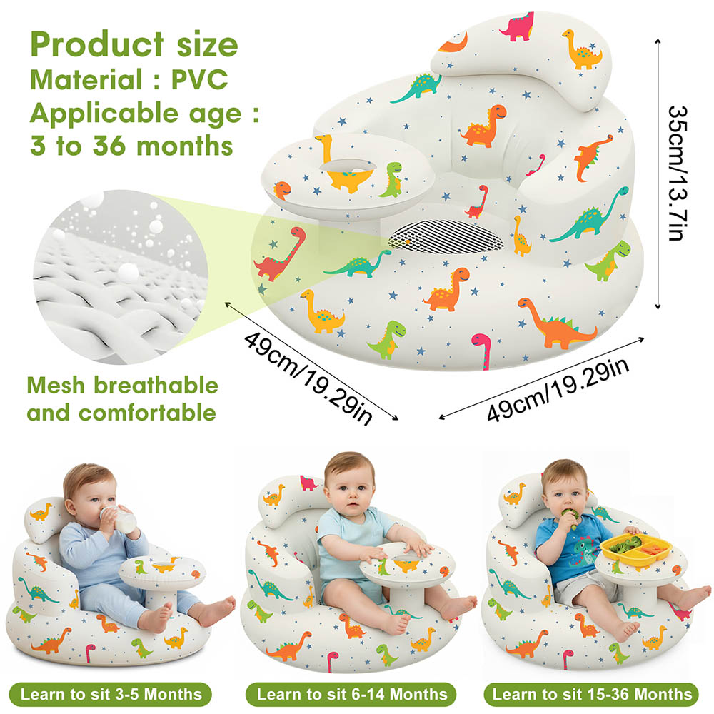Multi Style Baby Study Chair - Y-shaped backrest for multiple point spinal support